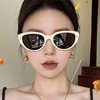 Advanced decorations solar-powered, retro glasses, sunglasses, 2023 collection, high-quality style, Korean style, cat's eye