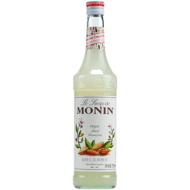 MONIN莫林杏仁风味糖浆/扁桃仁风味果露700ml调咖啡鸡尾酒