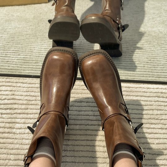 Thick Heel Martin Boots Women's 2024 All-match British Style Retro Square Toe Short Boots Sleeve Western Denim Boots Women's Shoes