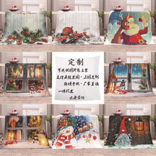 跨境圣诞系列3D新毛毯法兰绒亚马逊秋冬毛毯沙发毯盖毯做数码打印