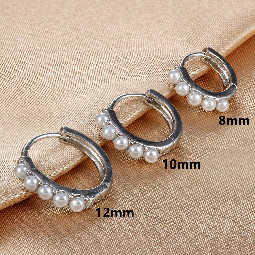 Round Pattern Women's Gender 3 Pieces Set Simple Style Classic Style Round Plating Copper Artificial Pearls Earrings