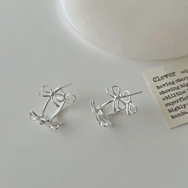 Silver butterfly earrings