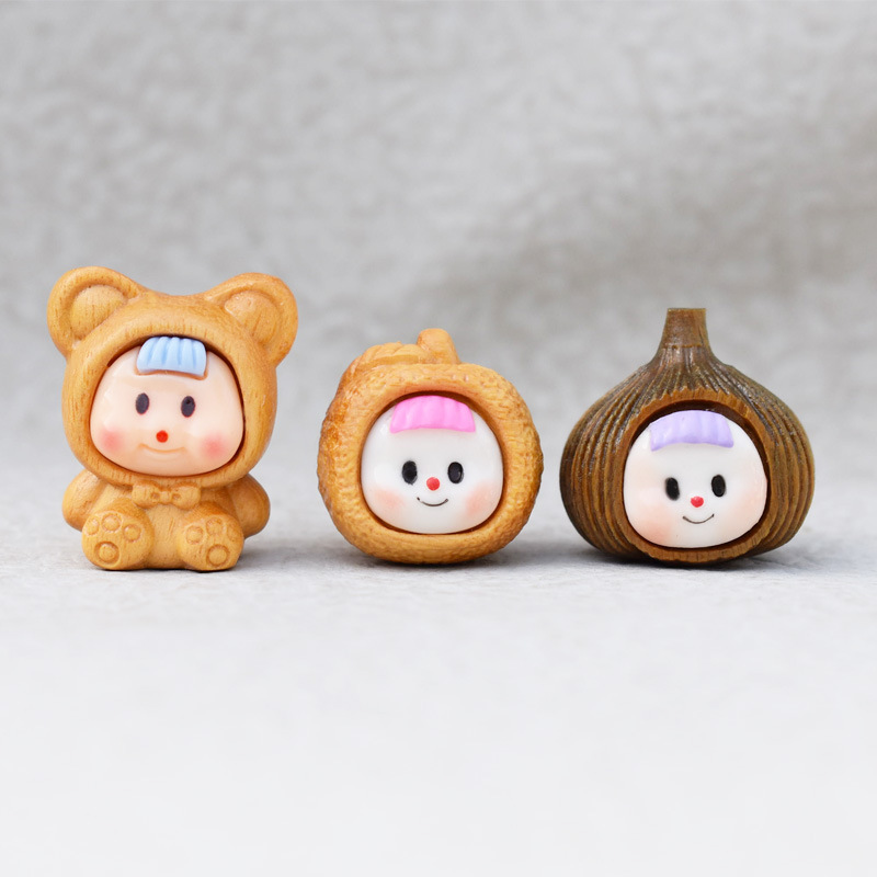 Little sister (baby face color random hair) cute through hole accessories DIY bag hanging mobile phone chain key chain