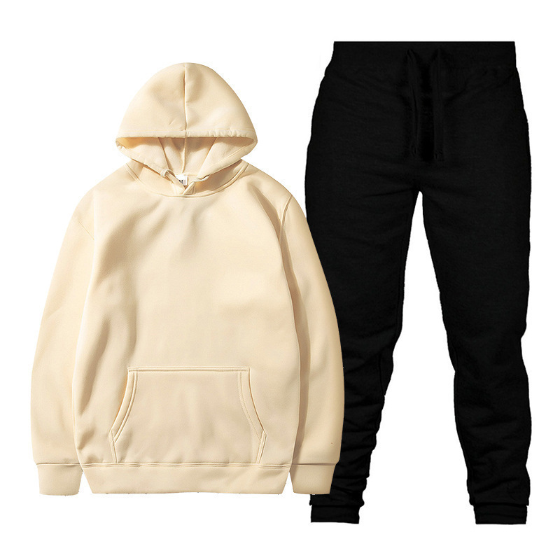 Herrenbekleidungsanzüge Warmes Sport-Sweatshirt Zweiteiliger Anzug Herbst und Winter Dicker Fleece Herren-Hoodie-Anzug_voghion.com