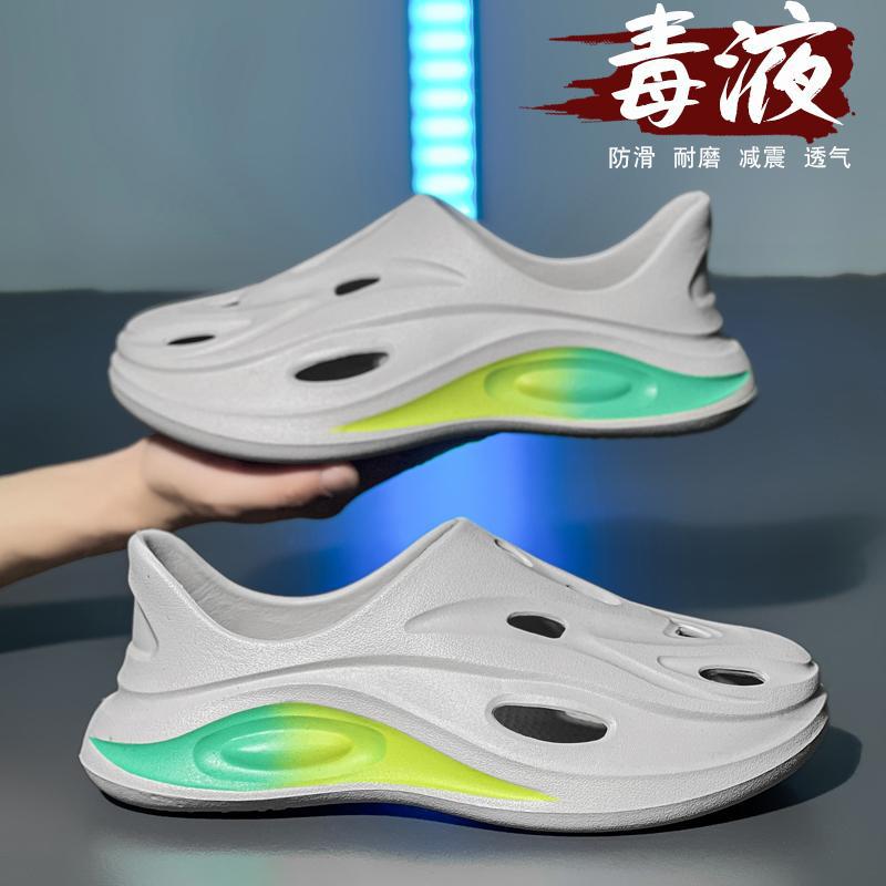 Zapatos con agujeros de suela gruesa para hombres, estilo nuevo de verano, sandalias de conducción, zapatos de playa, zapatos casuales
