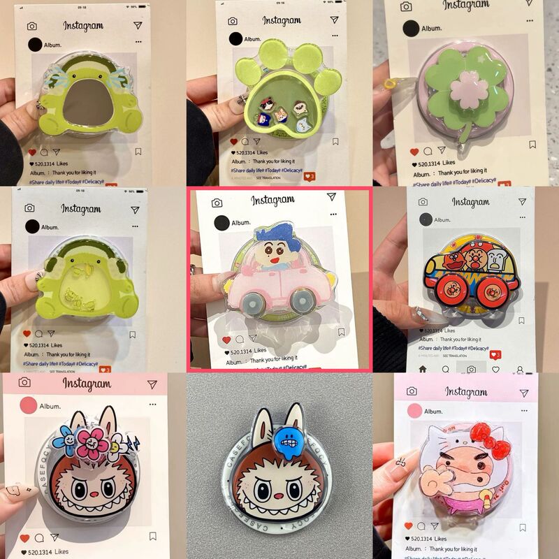 Cute Ins Cartoon New Style Suitable for MagSafe Magnetic Bracket Super Adsorption Force Telescopic Desktop Airbag for Women