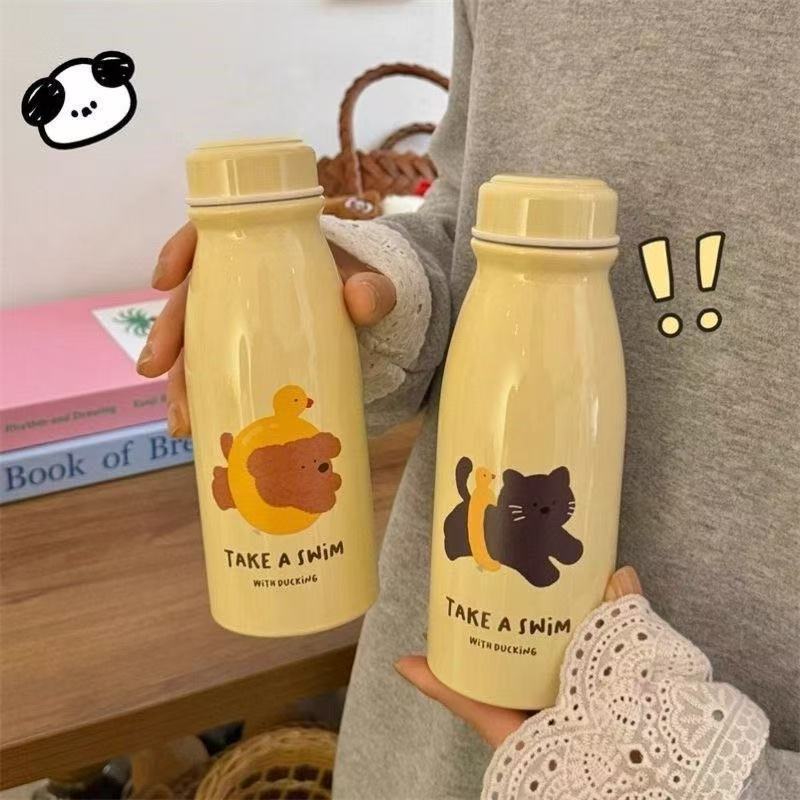 Coke Bottle Stainless Steel Vacuum Insulated Cup 304 Sports Car Water Cup Men's and Women's Wood Grain Fashion Gift Cup