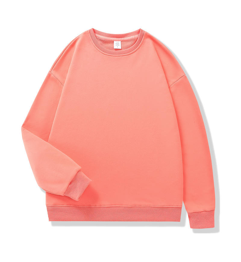 Camiseta de manga larga de algodón puro de color sólido para otoño e invierno, uniforme escolar de cuello redondo, sudadera promocional con logotipo impreso, uniforme de trabajo para grupos