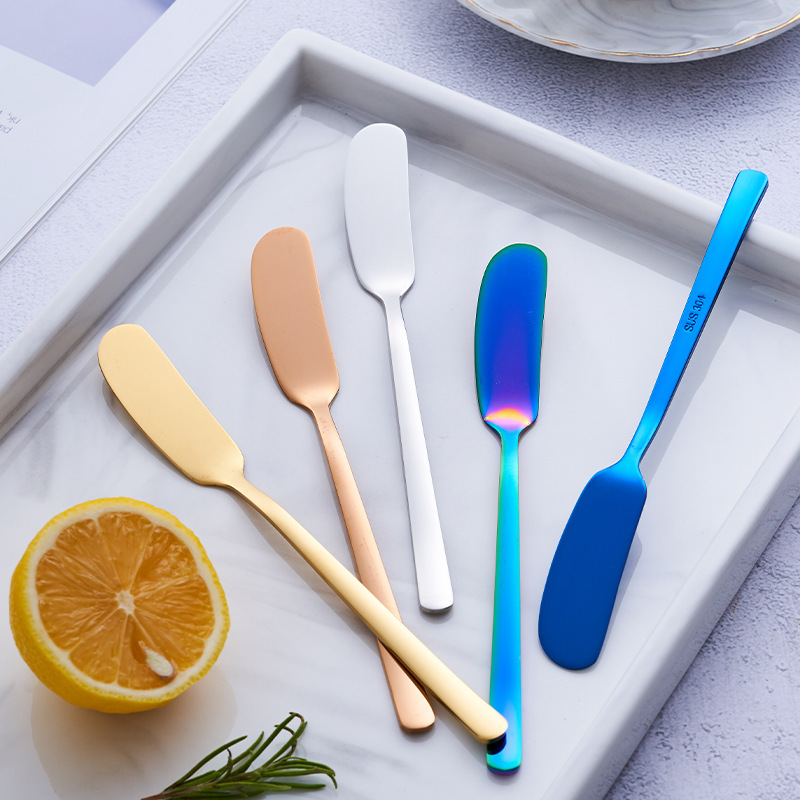 Cross-border Korean 304 stainless steel butter knife jam knife breakfast bread cheese knife cream butter knife cheese knife