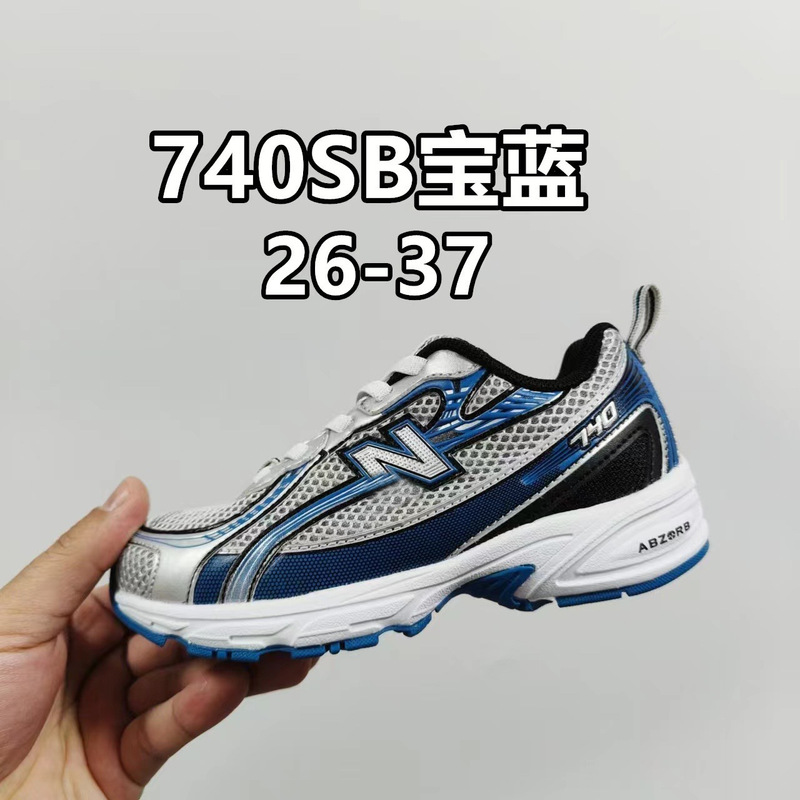 莆田童鞋 NB 740童鞋2025春秋新款男女童松紧带运动鞋一件代发|undefined