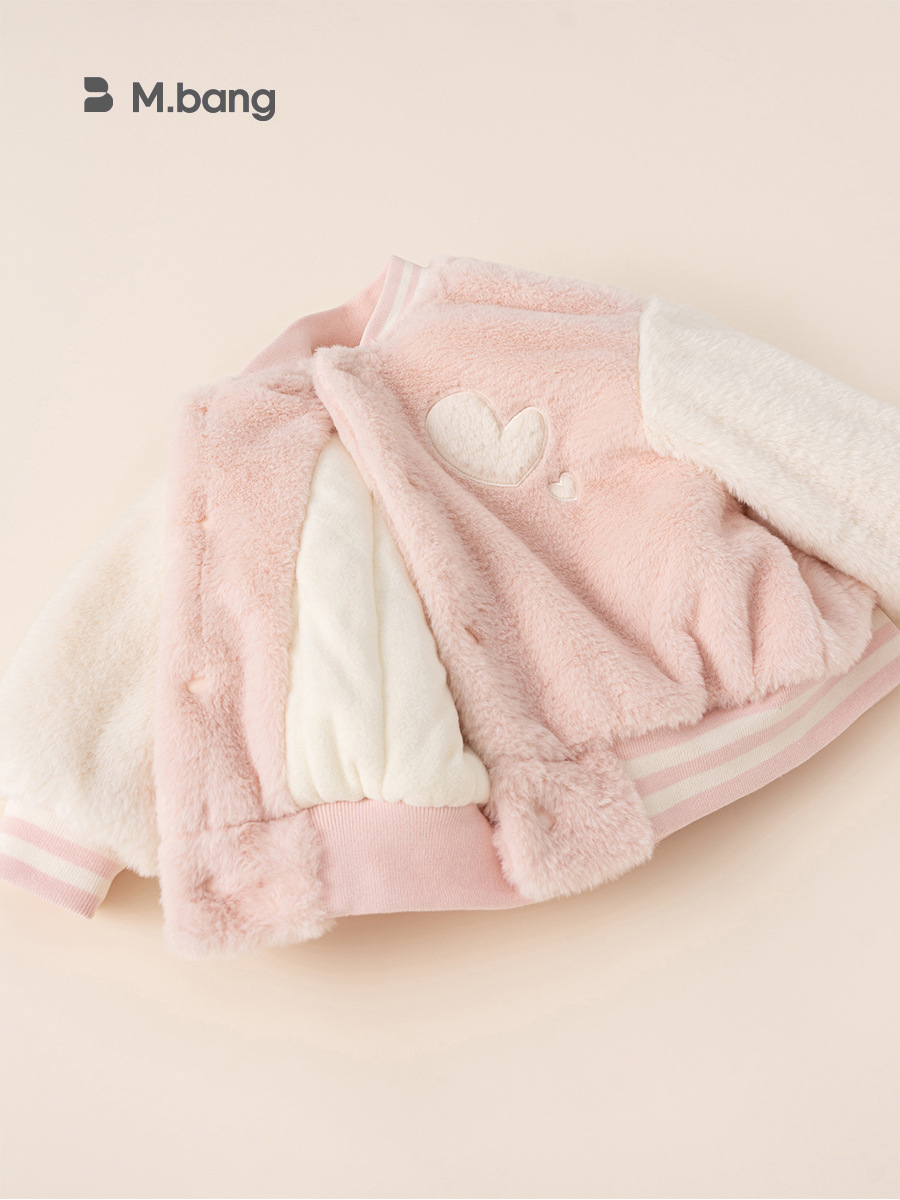 Yubao ropa infantil chaqueta de béisbol para niños otoño y invierno niñas chaqueta de algodón extranjero con lana gruesa para niñas