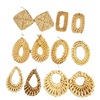 Earrings, straw decorations, round square accessory with accessories, suitable for import, new collection