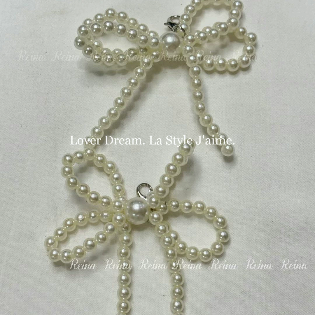 Small footwear buckle pearl with bow, universal accessories, accessory, flowered, Chanel style