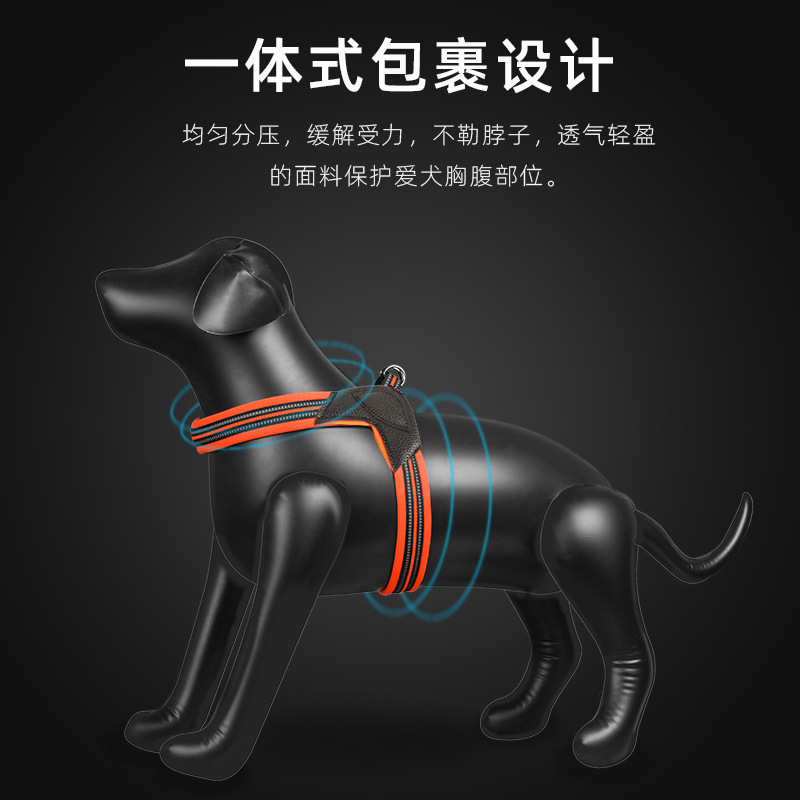 Nueva correa para el pecho para perros transfronteriza, seda reflectante simple, correa para perros domésticos medianos y grandes, al por mayor