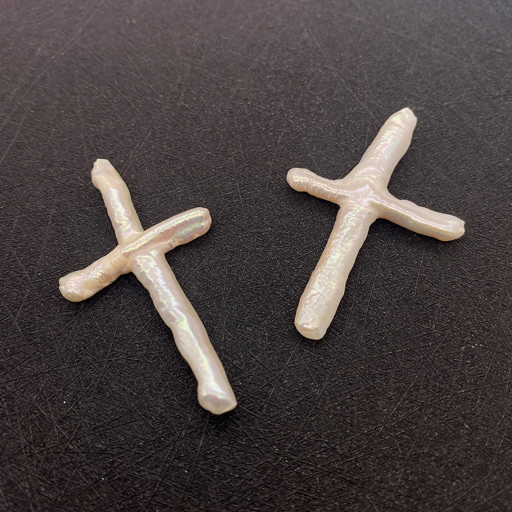 Beads Jewelry Making Type 1 Piece 22*37mm Freshwater Pearl Cross DIY Jewelry Accessories Beads