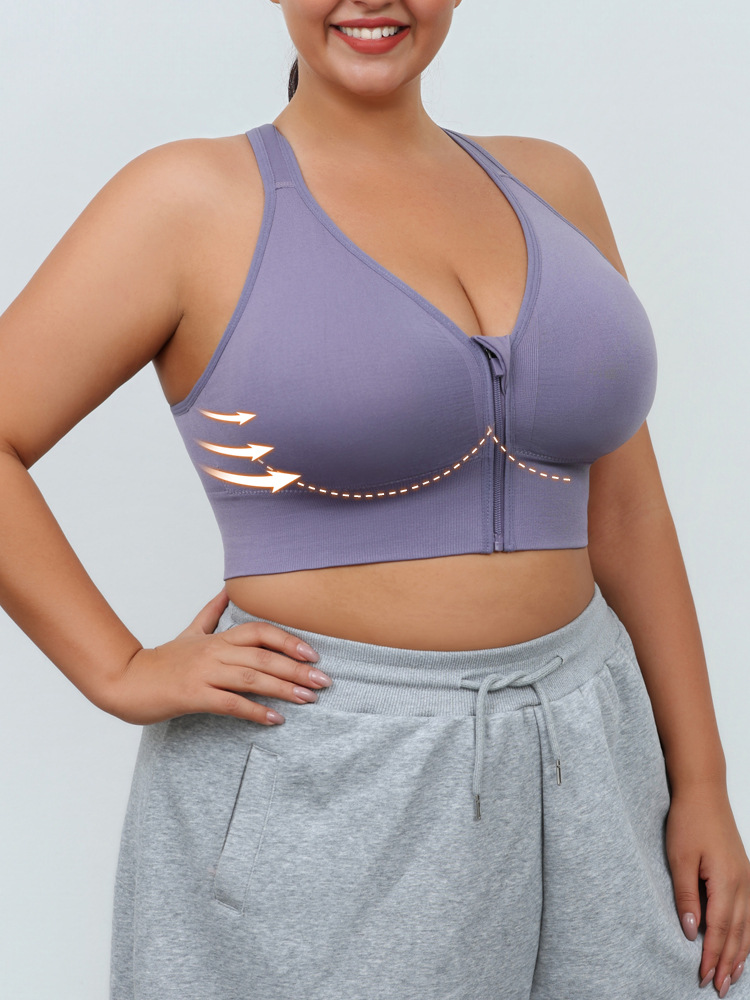 Cremallera delantera sujetador deportivo sin anillo de acero a prueba de terremotos se reúne para correr, yoga, chaleco de fitness, ropa interior para mujeres se puede usar fuera image 9