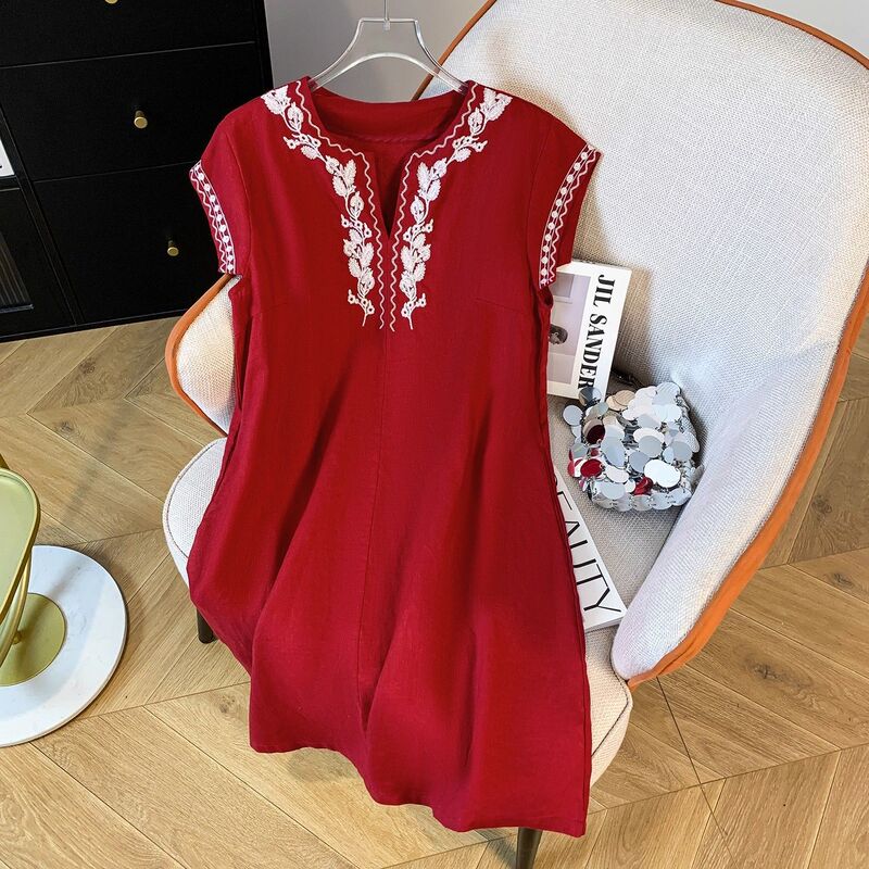 New Chinese Style Light National Style White Dress for Summer Women 2025 New Style This Year's Popular Hot Style Generous and Decent Skirt New Chinese Style Light National Style White Dress for Summer Women 2025 New Style This Year's Popular Hot Style Generous and Decent Skirt