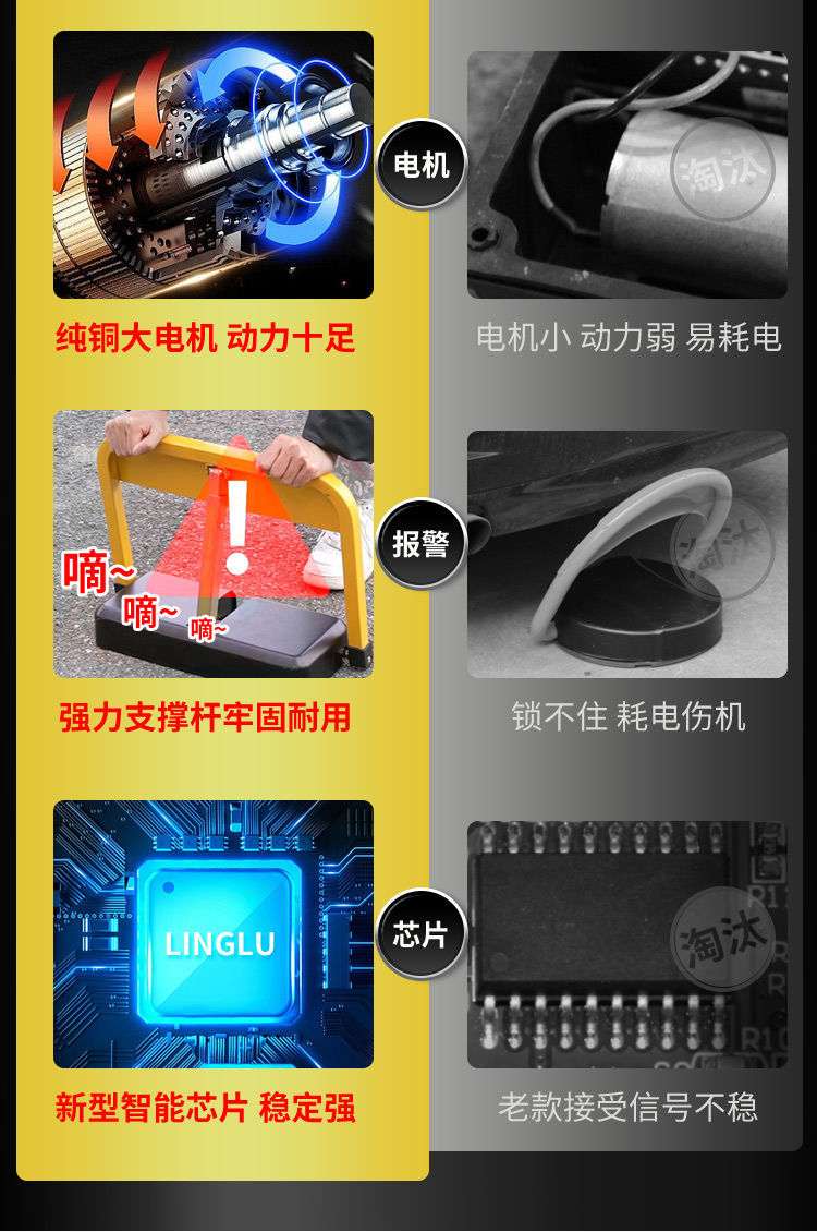 Intelligent remote control parking lock ground lock thickened anti-occupation parking car induction garage pile automatic lifting
