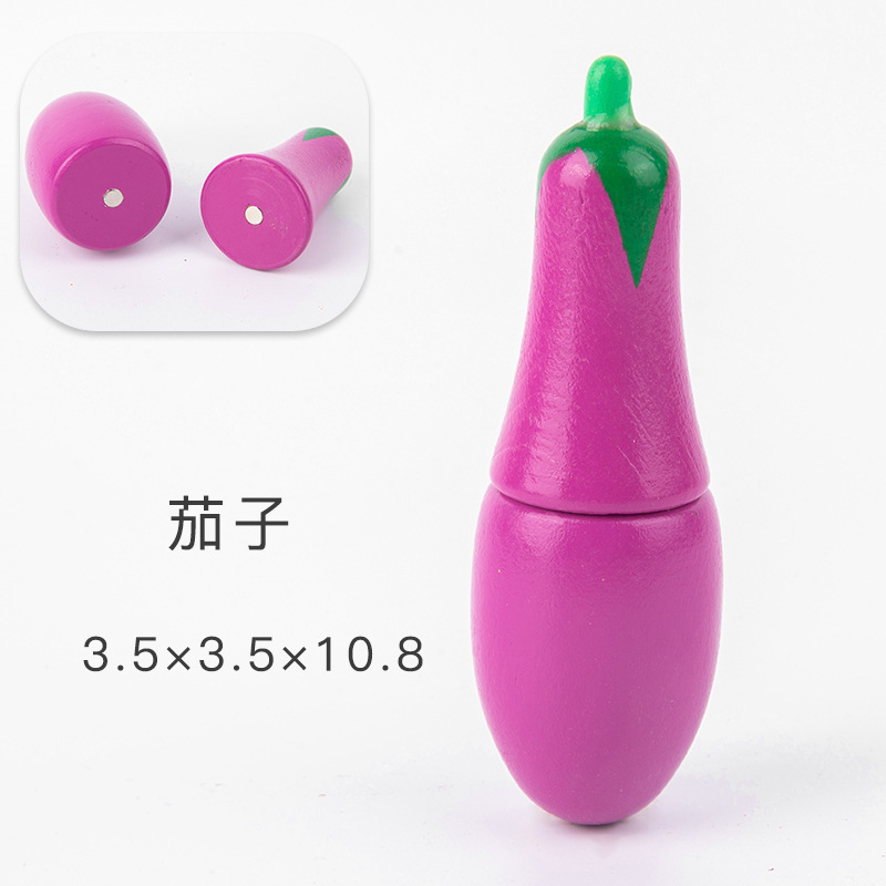 Los niños juegan casa cocina juguetes madera magnética verduras y frutas cortar madera frutas y verduras a granel traje al por mayor