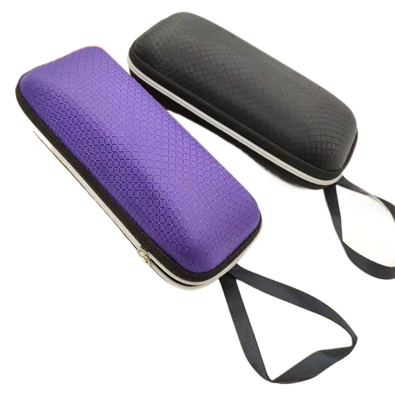Negro simple gafas caso estudiante miopía Eva caja de la cremallera gafas de sol caja rectangular de Cordón portátil resistente a la presión