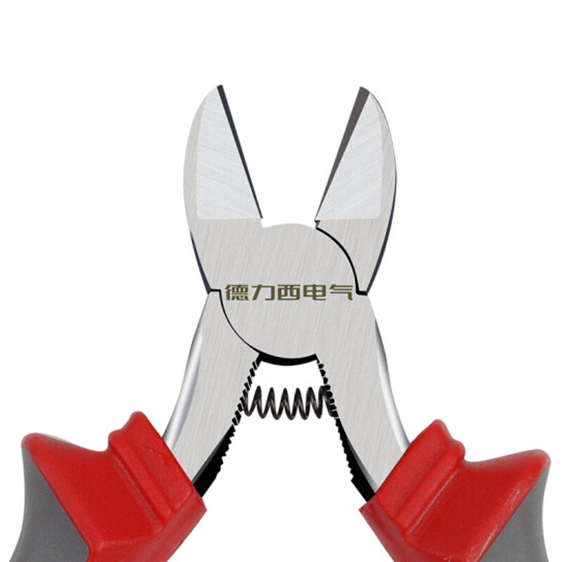 Delixi multifunctional electrician's oblique nose pliers, polished, rust-proof and wear-resistant, high carbon steel oblique nose pliers 6 inches 160mm