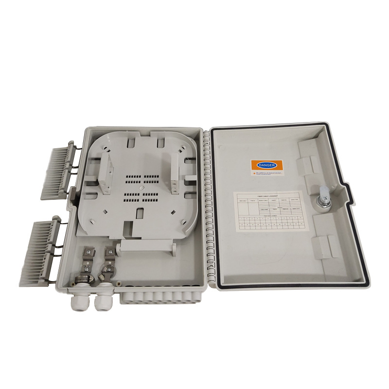 1分16芯光纤分纤箱16口箱室外楼道终端盒ABS材质光分路器出口专用