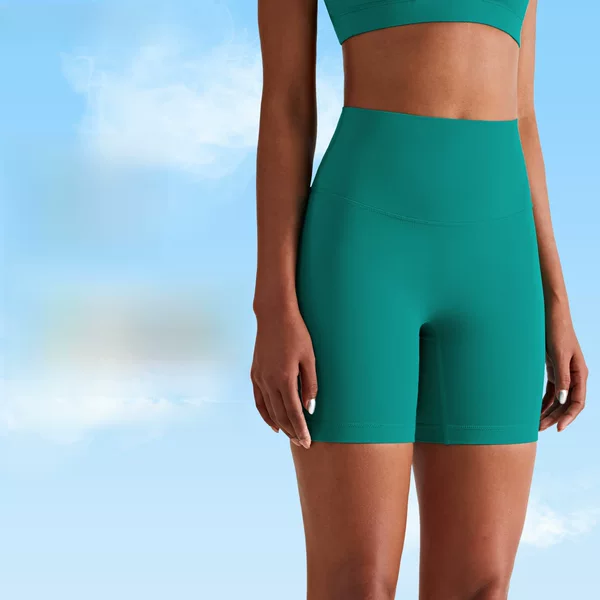 Aido Nuls Seamless High-Waisted Yoga Shorts for Women, Tummy Control Fitness Shorts, Peach Butt Lift Tight Sports Shorts