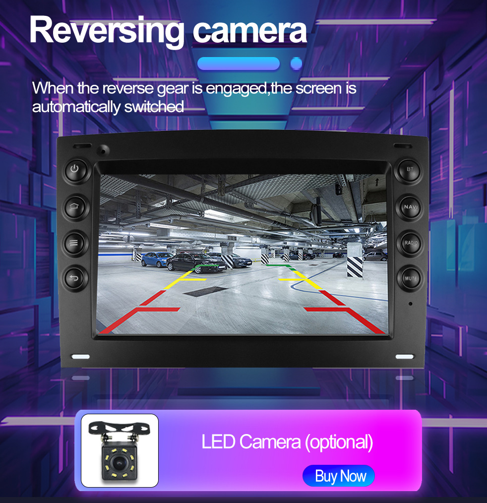 Applicable to 7inch Renault Megane Ii 2002-2009 Android Mp5 Bluetooth Car Navigation All-In-One Device Carplay