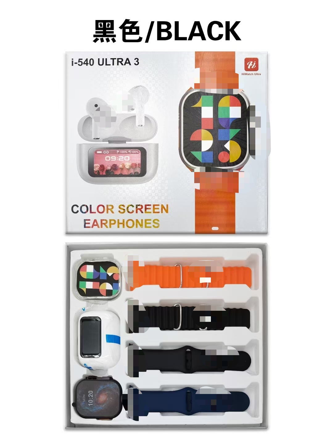 i-540ultra3 reloj inteligente Bluetooth + 5 generación de auriculares Bluetooth de pantalla a color con 4 correa