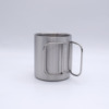 Double-layer coffee handle stainless steel with glass, 220 ml