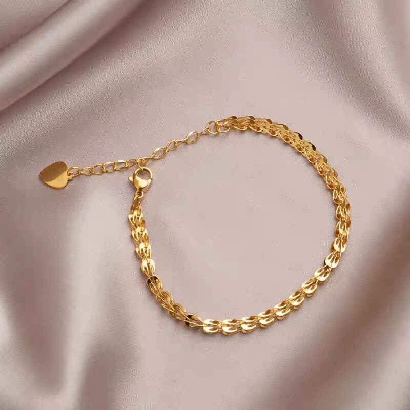 18K Gold Half Rose Gold Phoenix Tail Bracelet for Women Au750 Full Gold Jewelry Adjustable Live Wholesale