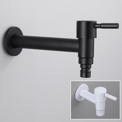 Black quick-open 4-point faucet washing machine faucet 304 stainless steel single cold water faucet mop pool faucet