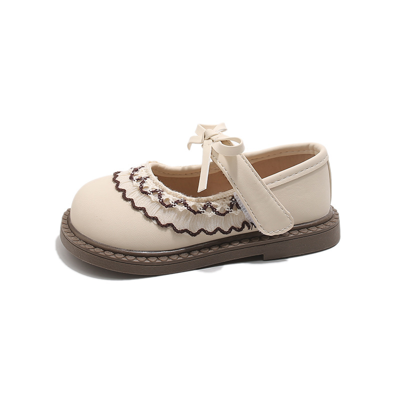 Modas infantiles versátiles zapatos de cuero 2026 nuevo verano niñas encaje arco zapatos princesa zapatos Lefour image 6