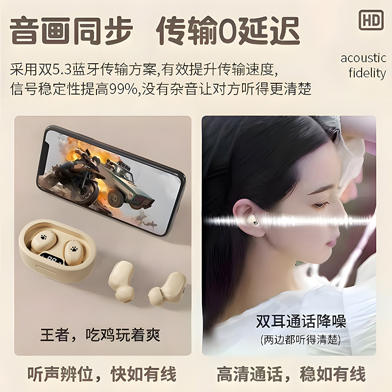 Venta caliente de comercio exterior B2 mini garra de gato Bluetooth auriculares inalámbricos compatible con múltiples dispositivos alta calidad de sonido reducción de ruido personalización inalámbrica real