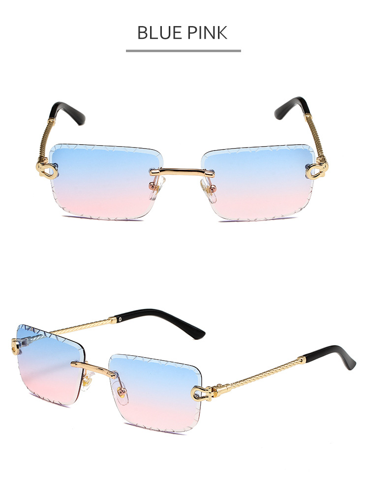 45g Weight Frameless Glasses Structure Sunglasses Classification PC, UV400 Protection Lens Material Polygon Glasses Style Outdoor, Daily Occasion Solid Color Pattern Unisex Gender Casual, Simple Style Style Casual Simple Style Solid Color PC UV400 Protection Polygon Frameless Women's Sunglasses 12