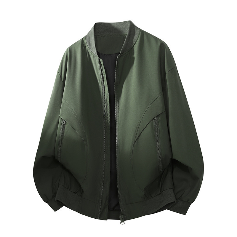 Spring and Autumn Stand Collar Jacket for Men, Solid Color Men's Coat, Zippered Men's Windbreaker, Workwear, Quick-Dry, Uv Protection Spring and Autumn Stand Collar Jacket for Men, Solid Color Men's Coat, Zippered Men's Windbreaker, Workwear, Quick-Dry, Uv Protection