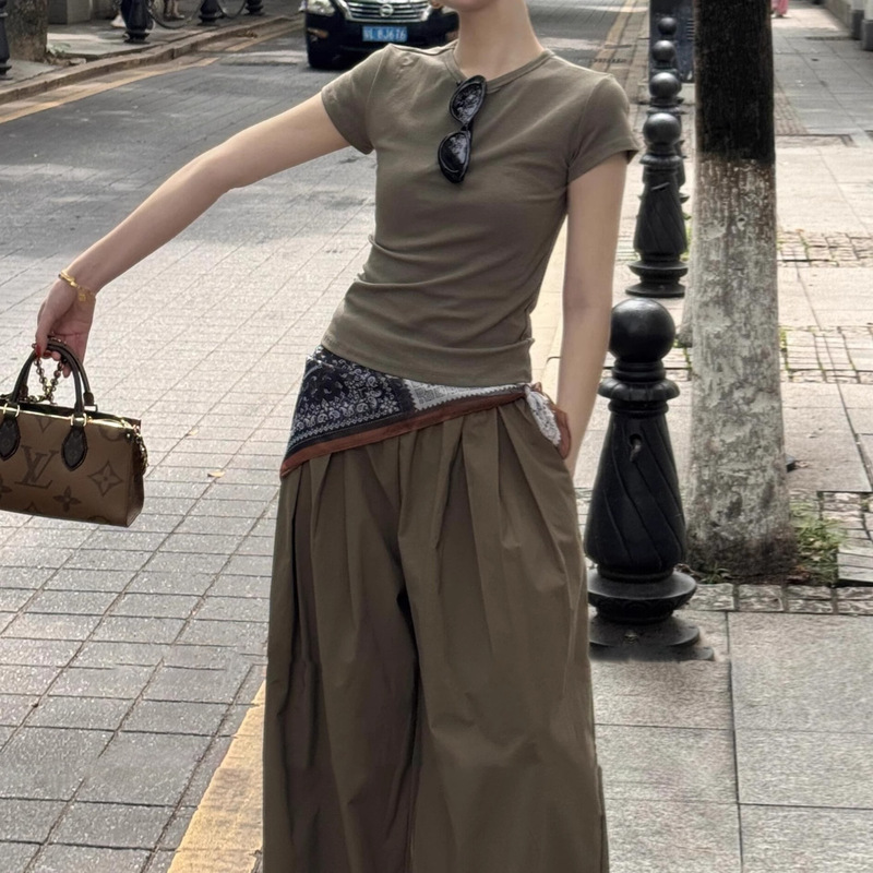 法式复古腰果花系腰丝巾腰带女高级感配裤子屁帘气质方巾出街配饰|undefined
