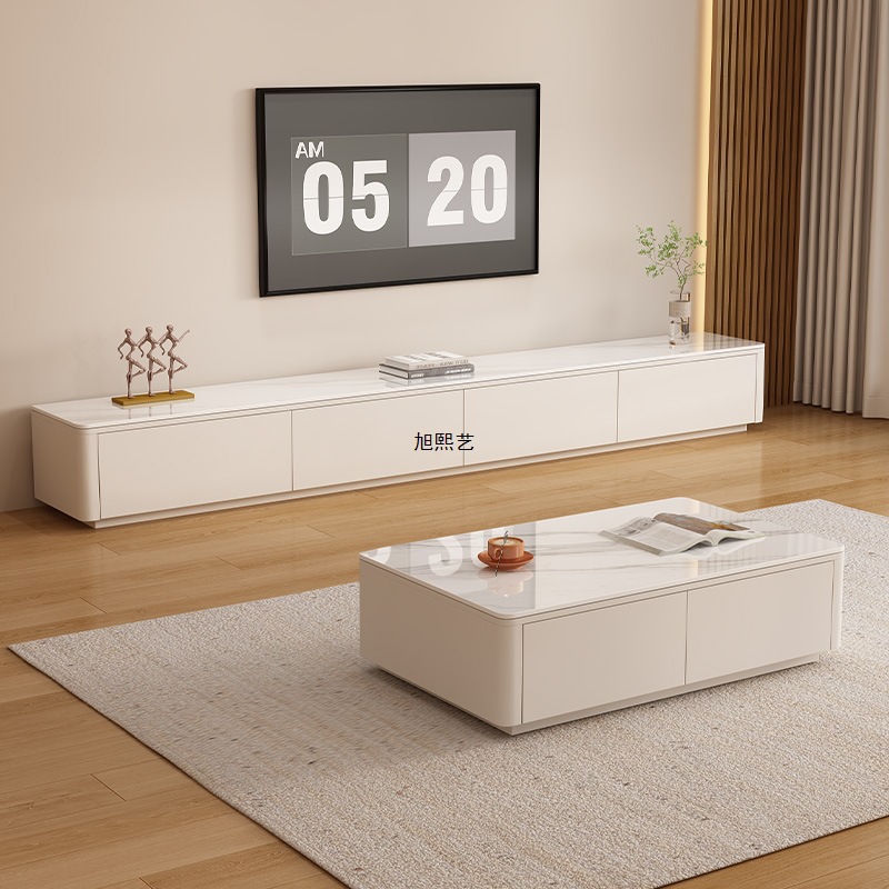 Tv Cabinet Living Room Home Modern Simple Small Apartment New Floor-Standing Storage Storage Integrated Coffee Table Tv Cabinet