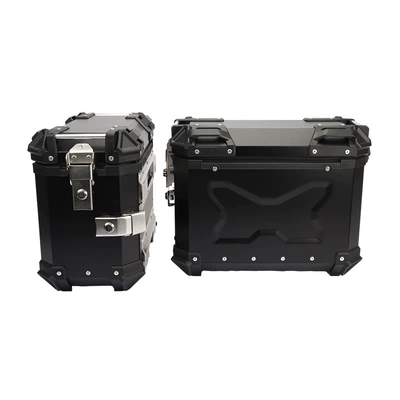 Alloy Trunk 38L Side: Motorcycle trunk - 28l-side-box-black-embossed
