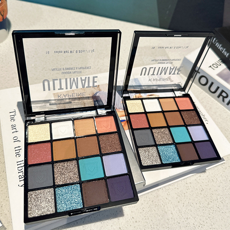 Capel 16-color de la placa de sombra de ojos ins Super caliente placa Denim Perla mate azul ahumado estudiante Denim chica caliente