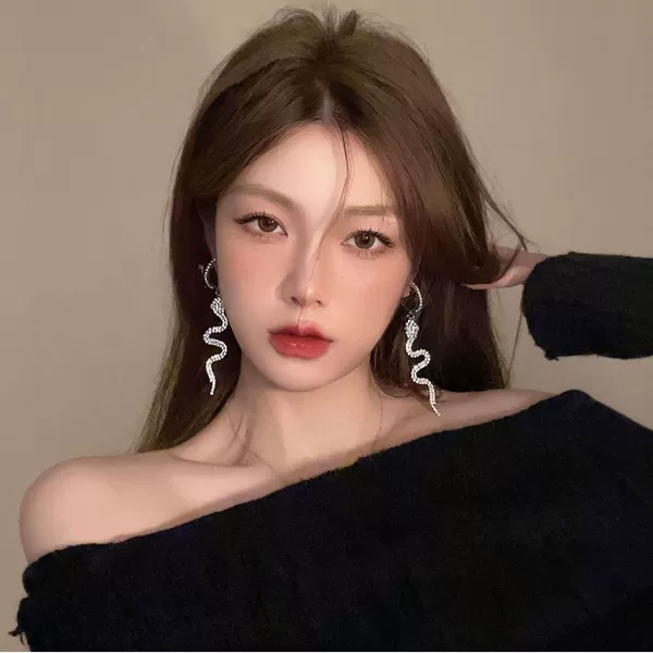 Snake silver earrings