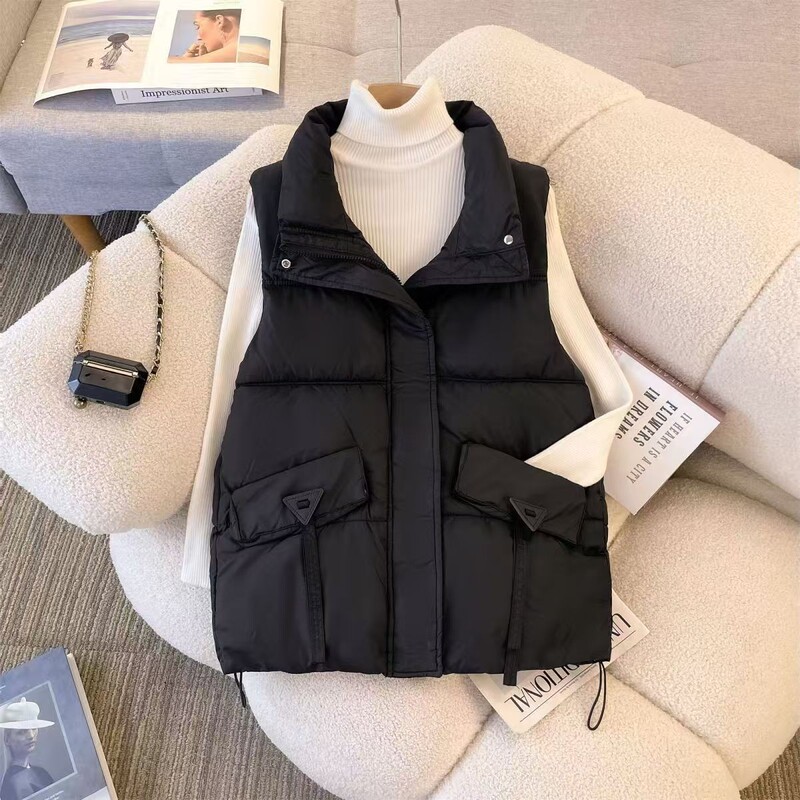 Korean Style Versatile Cotton Vest for Women, New Loose-Fitting Vest for Autumn and Winter, New Cotton Vest