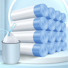 Household drawstring thick white garbage bags with breakable closure kitchen dorm large plastic bags