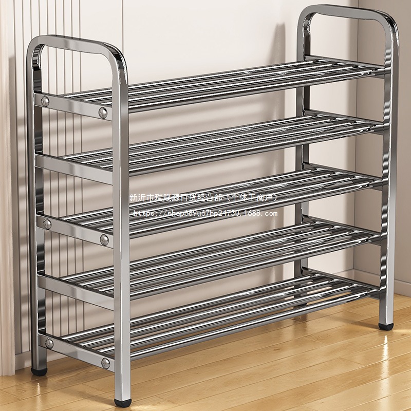 Stainless Steel Simple Shoe Rack Household Multi-Layer Indoor Shoe Storage Rack Dormitory Door Rental Room Economical Shoe Cabinet
