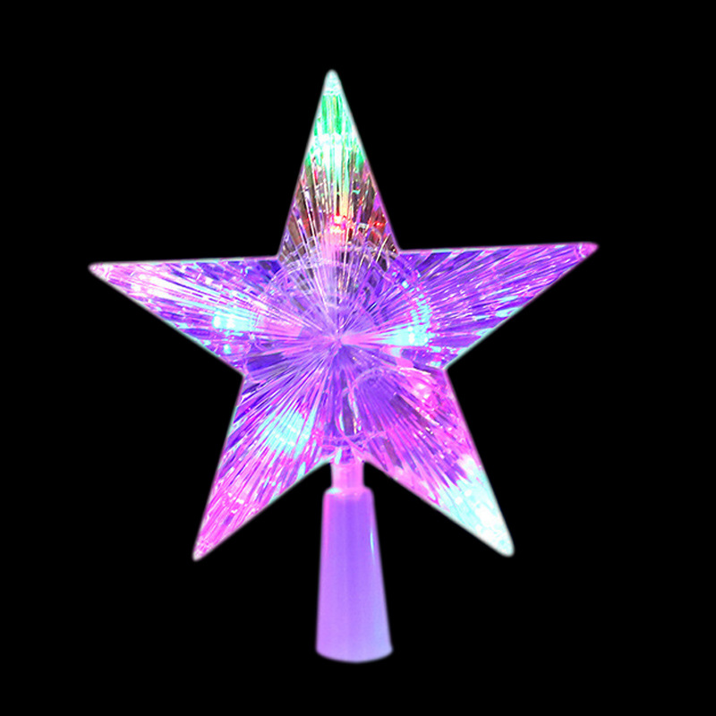 Lámpara de pentaco transfronteriza LED árbol de Navidad iluminación de estrella LED decoración de caja de baterías de pentaco