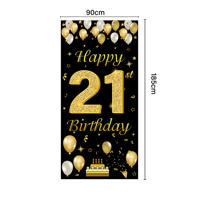 Amazon oro negro cumpleaños fiesta decoración banner feliz cumpleaños diseño de fondo póster