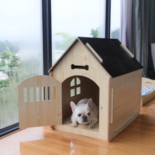 宠物木质狗房日式四季猫窝木屋狗笼室内通用狗窝狗狗家别墅房子-阿里巴巴
