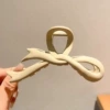 Ribbon bowing matte milk tea color [about 12 cm]