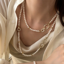一款多戴珍珠项链女百搭高级感小众颈链新中式长款串珠毛衣链饰品