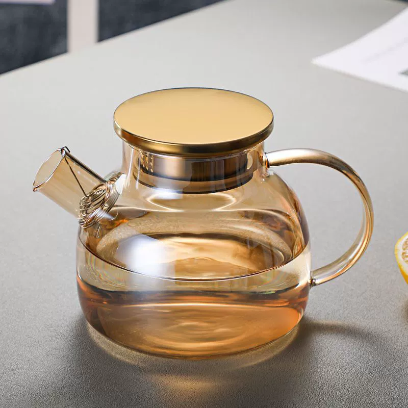 Glass teapot, explosion-proof capacious transparent set, increased thickness